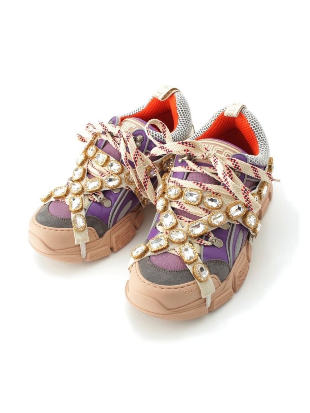 Gucci Flashtrek Visual Low Top Platform Sneakers Multicolor